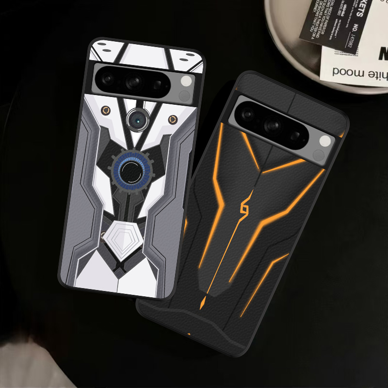 适用Google谷歌Pixel10ProXL手机壳皮纹7A彩绘9保护套6Pro个性机甲炫酷变形金刚轻奢爆款潮创意男女定制ins风