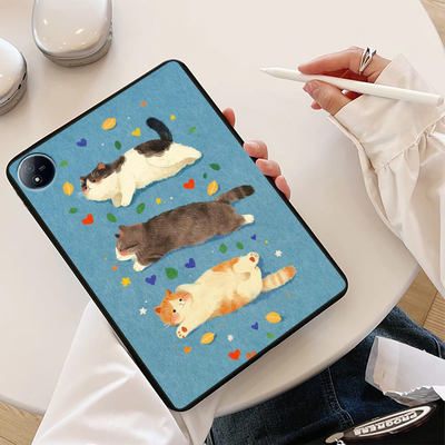 用vivoPad5Pro平板保护套iQOOPad2定制Pad3Pro软壳PadSE可爱狮子Air卡通猫咪Pad2单面无盖后壳