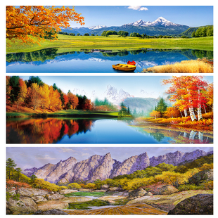 油画挂画客厅酒店走廊床头风景田园背胶布画自粘壁画喷绘打印微喷