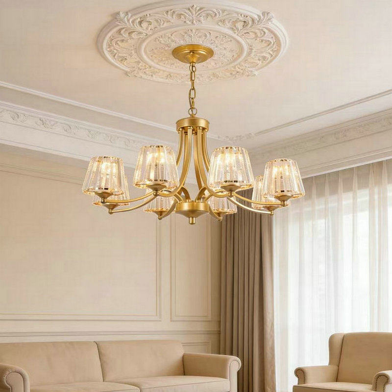 现代简约吊灯客厅餐厅卧室灯具美式轻奢水晶灯饰金色创意大气设计