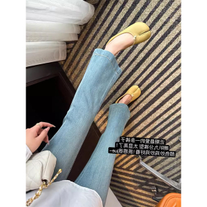 巨好穿！！孕妇裤子夏季薄款牛仔裤九分弹力微喇叭裤小个子春秋装