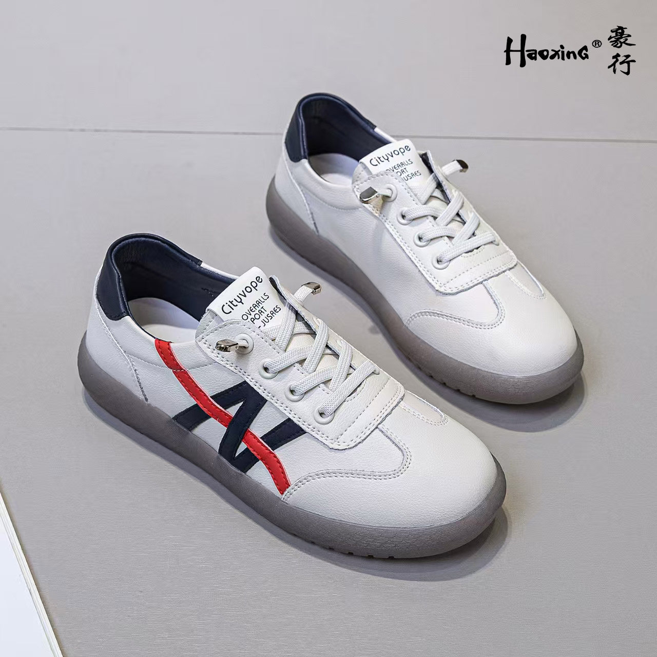 豪行秋季新款25307628平底运动小白鞋超轻软底百搭跑步鞋休闲女鞋