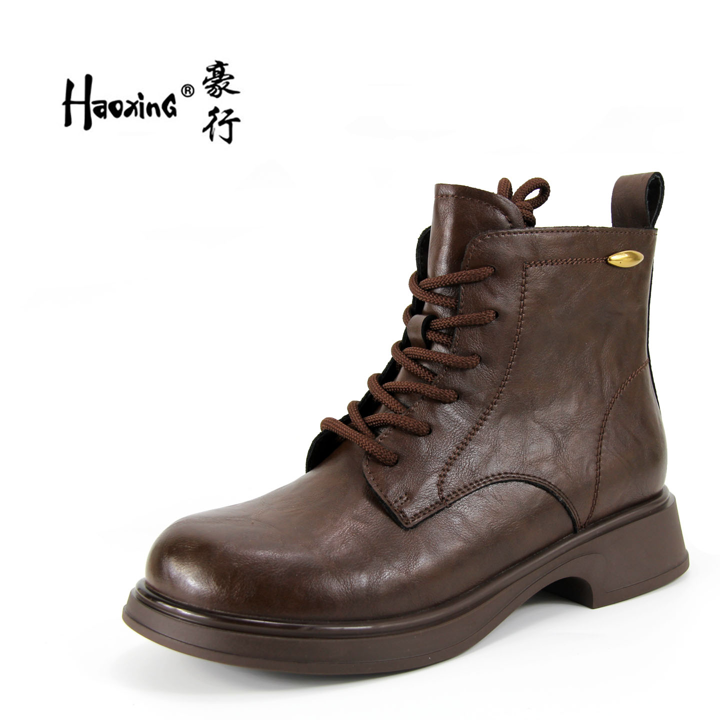 豪行马丁靴绒布橡胶底单靴圆头