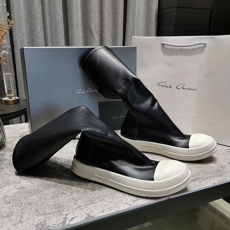 [IM XIAOJUN] RO HIGH-END LIGHT LUXURY THIN LEGS LONG ELASTIC SOCKS BOOTS INS NET RED THICK-SOLED BOOTS WOMEN