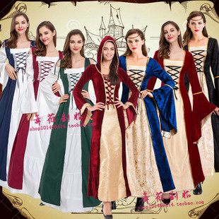 欧美万圣节服装 长款 新款 宫廷女王长裙啤酒服影楼摄影服装 欧式 风格