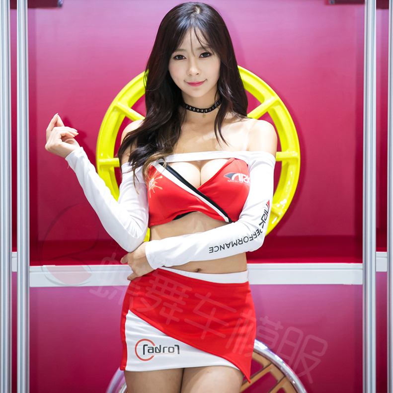 性感车模服装改装车展舞台活动服装赛车模特走秀套装女包臀短裙装