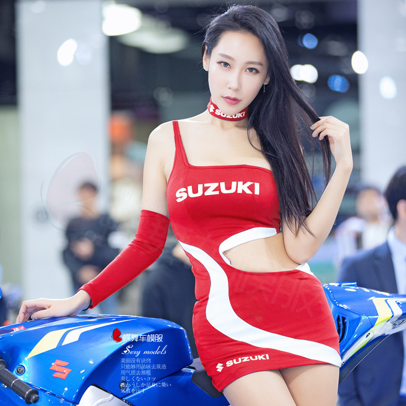 蝶舞汽车模特服装活动展会定制logo改装车展赛车女郎机车模特服装