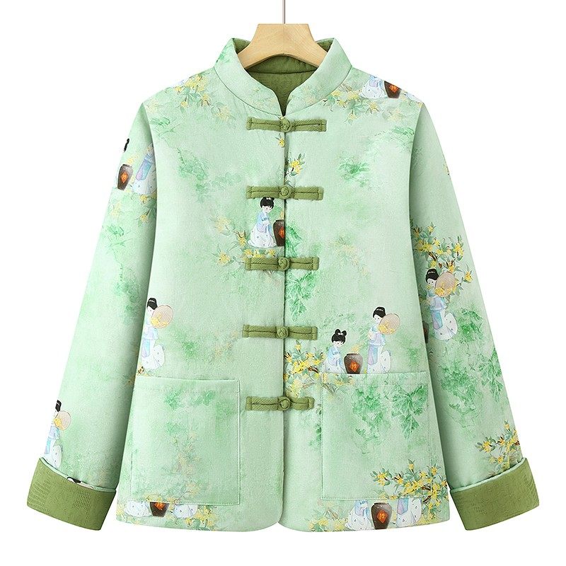 新中式国风盘扣外套女春秋新款双面穿提花洋气妈妈装上衣显瘦开衫,女装/女士精品,上衣,淘宝优惠券,粉丝福利购,淘宝优惠卷