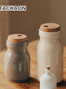 韩国进口tackaon陶瓷调料瓶防潮厨房调料罐家用旋转撒粉调料瓶罐