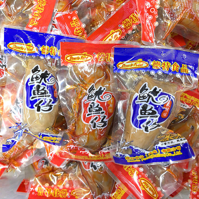 德特食品鱿鱼仔散装原味香辣休闲零食海兔即食海鲜小包装大连特产