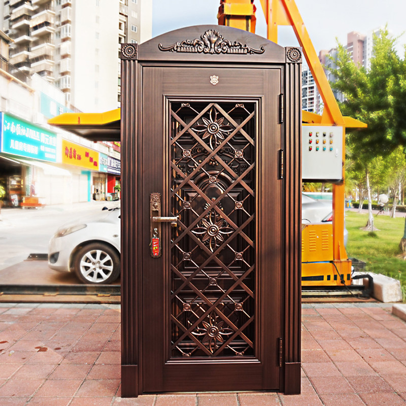 厦门铭盾双层防盗入户门套房家用大门烤漆通风防蚊别墅采光进户门