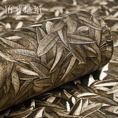 3D立体金色叶子树叶墙纸北欧客卧室背景墙壁纸2026新款 非自粘 美式