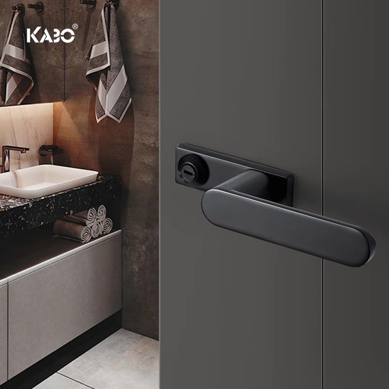 德国KABO黑色门锁意式极简木门锁磁吸门锁卧室内房门锁门把手静音