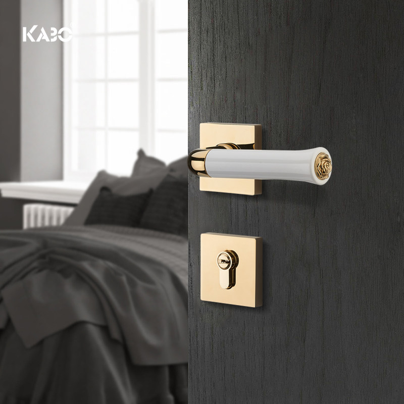 德国KABO金色门锁室内卧室房门锁白色轻奢静音简约家用卫生间门锁,基础建材,机械门锁,淘宝优惠券,粉丝福利购,淘宝优惠卷
