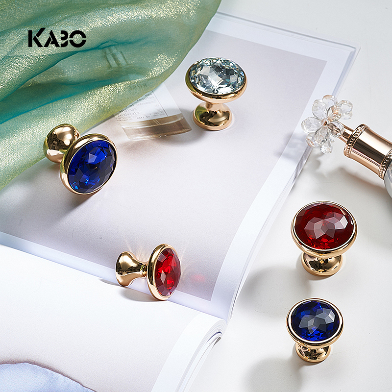 德国KABO柜门简约黄铜水晶拉手