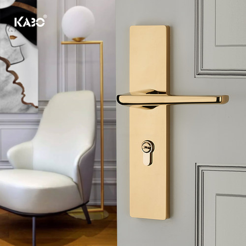 德国KABO房门锁轻奢金色磁吸室内