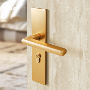 德国KABO卧室门锁室内现代简约轻奢家用金色门把手磁吸静音房门锁