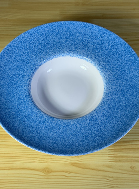 陶瓷草帽盘酒店特色凉菜草帽盘中式圆形草帽汤盘蓝色橙色灰色盘子