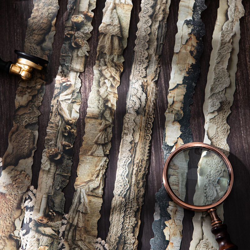 美好的一天胶带 絮蕾梦笺 复古风蕾丝主题旧物手帐diy造景拼贴纸