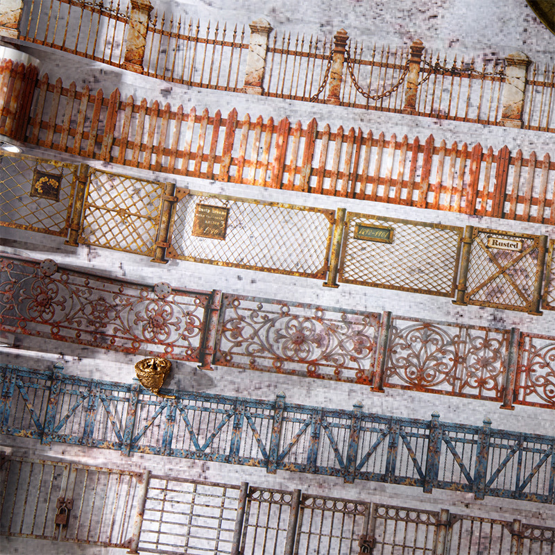 美好的一天PET胶带 有锈迹的围栏系列 复古风手账DIY素材装饰胶带