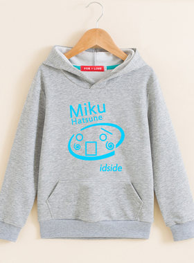 游戏音乐萌娃春秋女儿连帽卫衣童装舒适衣服Miku初音未来外套上衣
