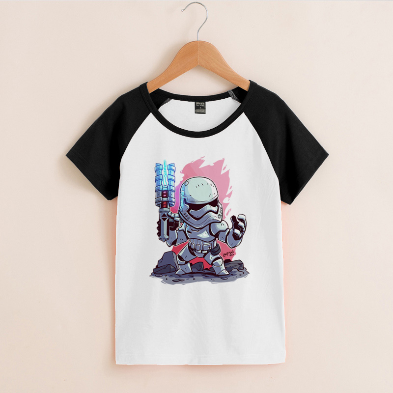 星球大战父子装T恤中大童短袖复制人半袖T恤卡通可爱动漫Q版童装t