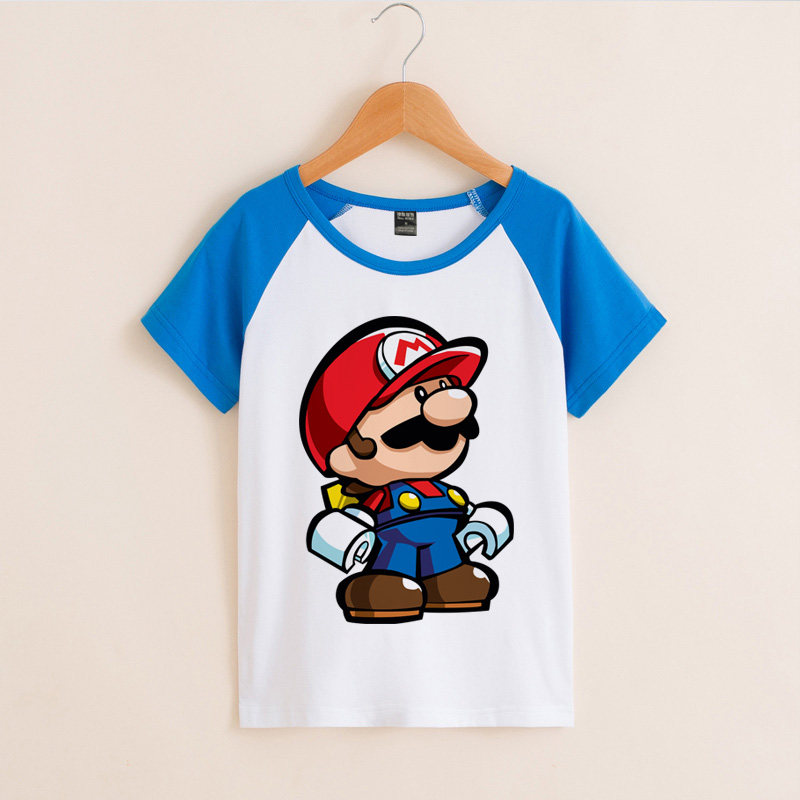 男宝宝园服童装短袖衣服印花T恤班服超級瑪利歐兄弟岁游戏马里奥