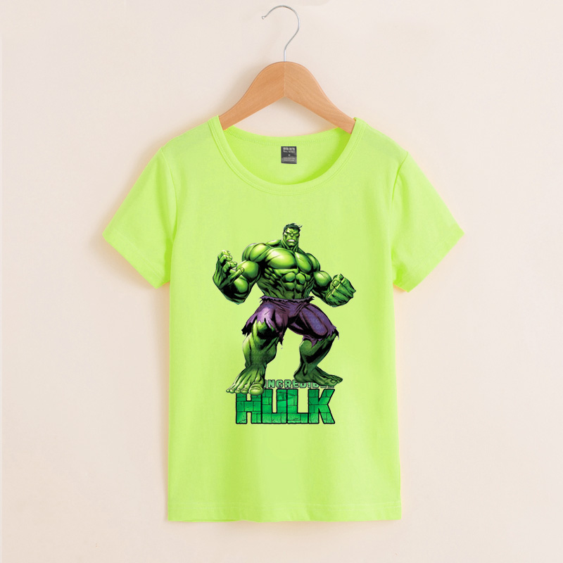 绿巨人青少年短袖童装亲子装儿子半袖可爱Q版超级英雄同人浩克T恤