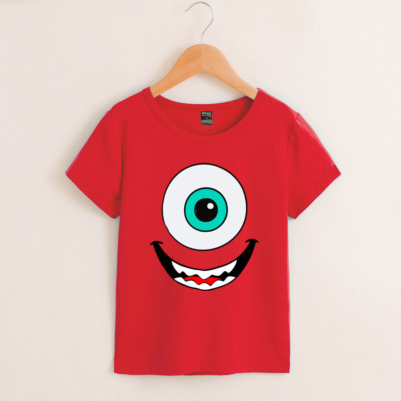 童装电力公司大眼仔红色t恤中大童怪兽大学单眼怪短袖衣服表演服