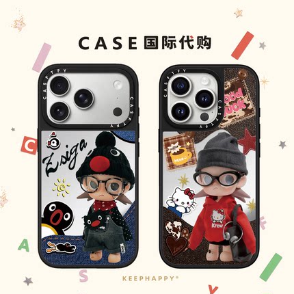 牛仔纹嘎姐zsiga企鹅适用iphone17手机壳16promax苹果15pro镜面MagSafe磁吸14plus卡通13可爱Air保护套12