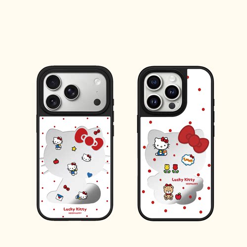 波点镂空花朵Kitty猫适用iphone17手机壳16promax苹果15pro磁吸MagSafe镜面14plus保护套防摔13日韩ins卡通12
