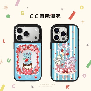联名SWIMMER蛋糕小熊兔子适用iphone17手机壳16promax苹果15pro镜面MagSafe磁吸14plus卡通13可爱12日韩ins女