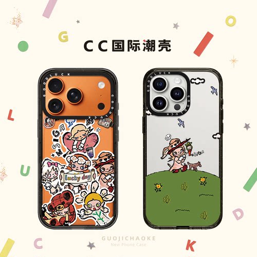 嘎姐zsiga联名贴纸草地适用iphone17手机壳16promax苹果15pro透明MagSafe磁吸14plus甜酷少女13日韩Air网红
