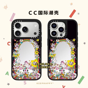 日韩ins彩虹玩偶猫咪适用iphone17手机壳16promax苹果15pro镜面MagSafe磁吸14plus趣味13少女Air保护套12可爱