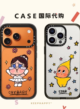 涂鸦线条哭娃星星人适用iphone17手机壳16promax苹果15pro透明MagSafe磁吸14plus日韩ins可爱13卡通Air女