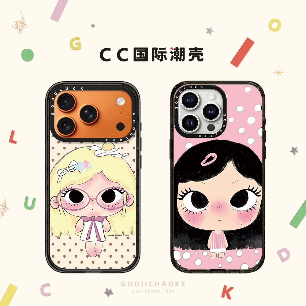 日韩ins卡通大眼睛女孩适用iphone17手机壳16promax苹果15pro磁吸MagSafe镜面14plus保护套13日韩ins闺蜜12