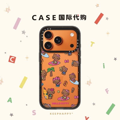 冲浪沙滩黑皮KT猫适用iphone17手机壳16promax苹果15pro磁吸MagSafe透明14plus卡通13日韩Air女12闺蜜