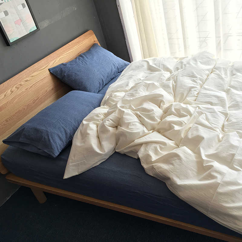 无印全棉床笠式四件套床单款良品