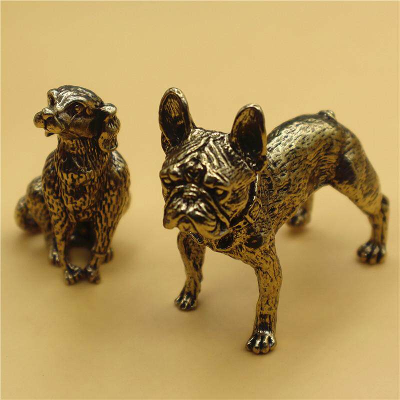 黄铜桌面摆件斗牛犬沙皮狗实心铜十二生肖狗家居办公室茶宠贵宾犬
