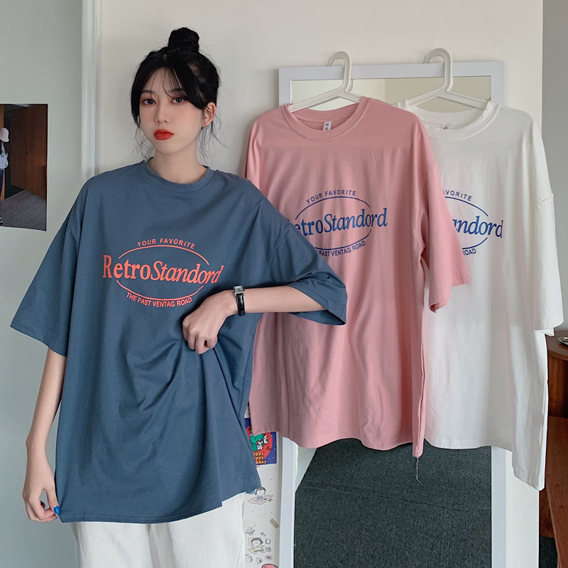 Real shot with small video pull frame cotton tide loose Korean version of Harajuku wind thin