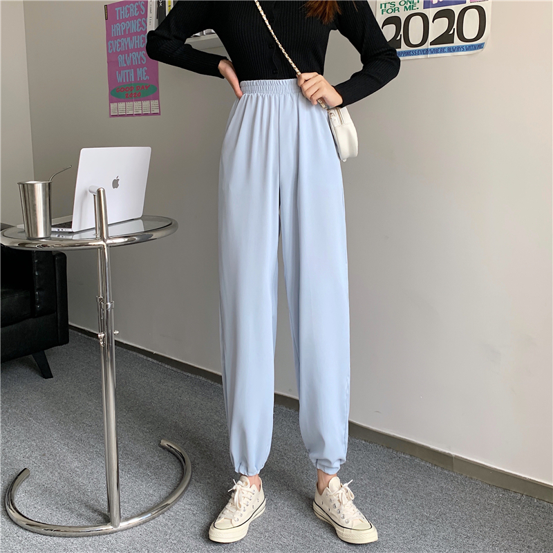 Real photo 2021 wide leg loose falling feeling corset casual pants