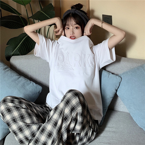 TR38513# 棉短袖t恤女韩版小众凹凸立体字母上衣 服装批发女装批发服饰货源