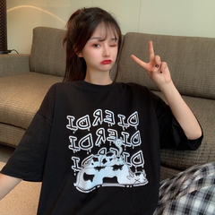 Real time pull frame cotton short sleeve