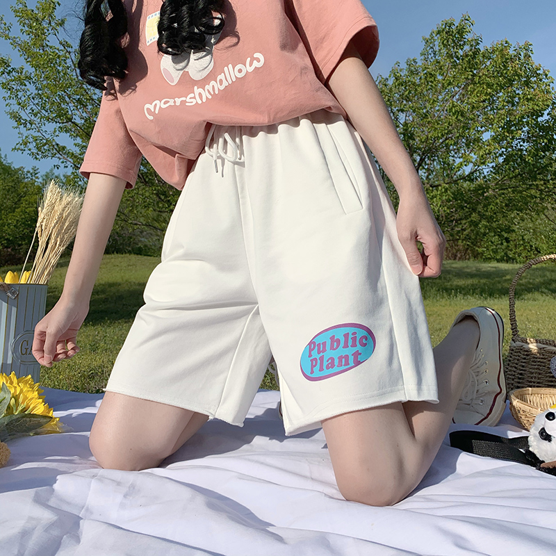 Real shot casual pants children's Korean style Capris loose wide leg sports shorts women's hot