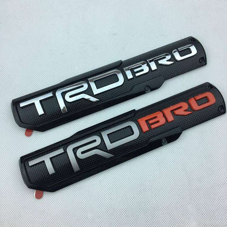 适用丰田坦途TRDBRO叶子板车贴ABS电镀车标立体改装TRD BRO侧标