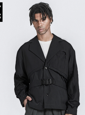 NORVINCY/诺凡希男式简约长袖高级感黑色时尚春秋季新品休闲西服