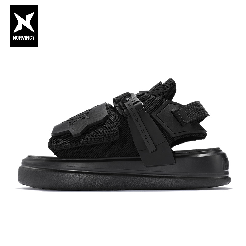 诺凡希夏季凉鞋欧美风徽章沙滩鞋