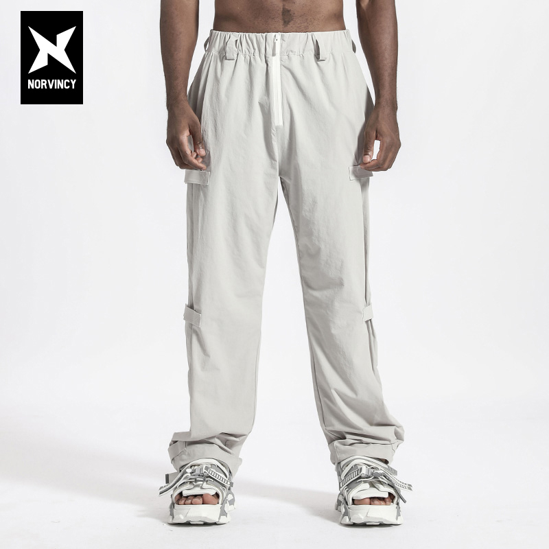 诺凡希侧边魔术贴设计休闲长裤