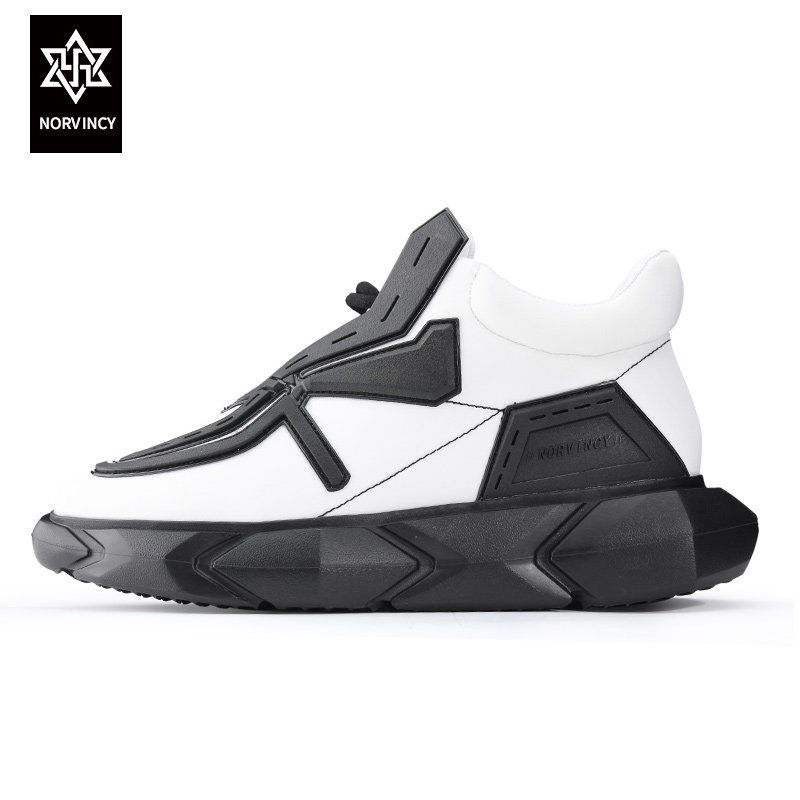 诺凡希时尚街拍老爹鞋男春季增高街头百搭舒适厚底英伦休闲鞋男士