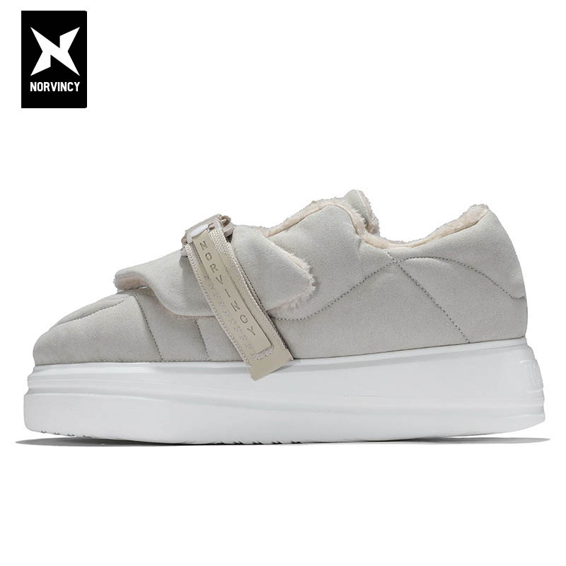 诺凡希加绒东北雪地靴男加厚保暖棉鞋冬季户外厚底休闲板鞋潮靴子